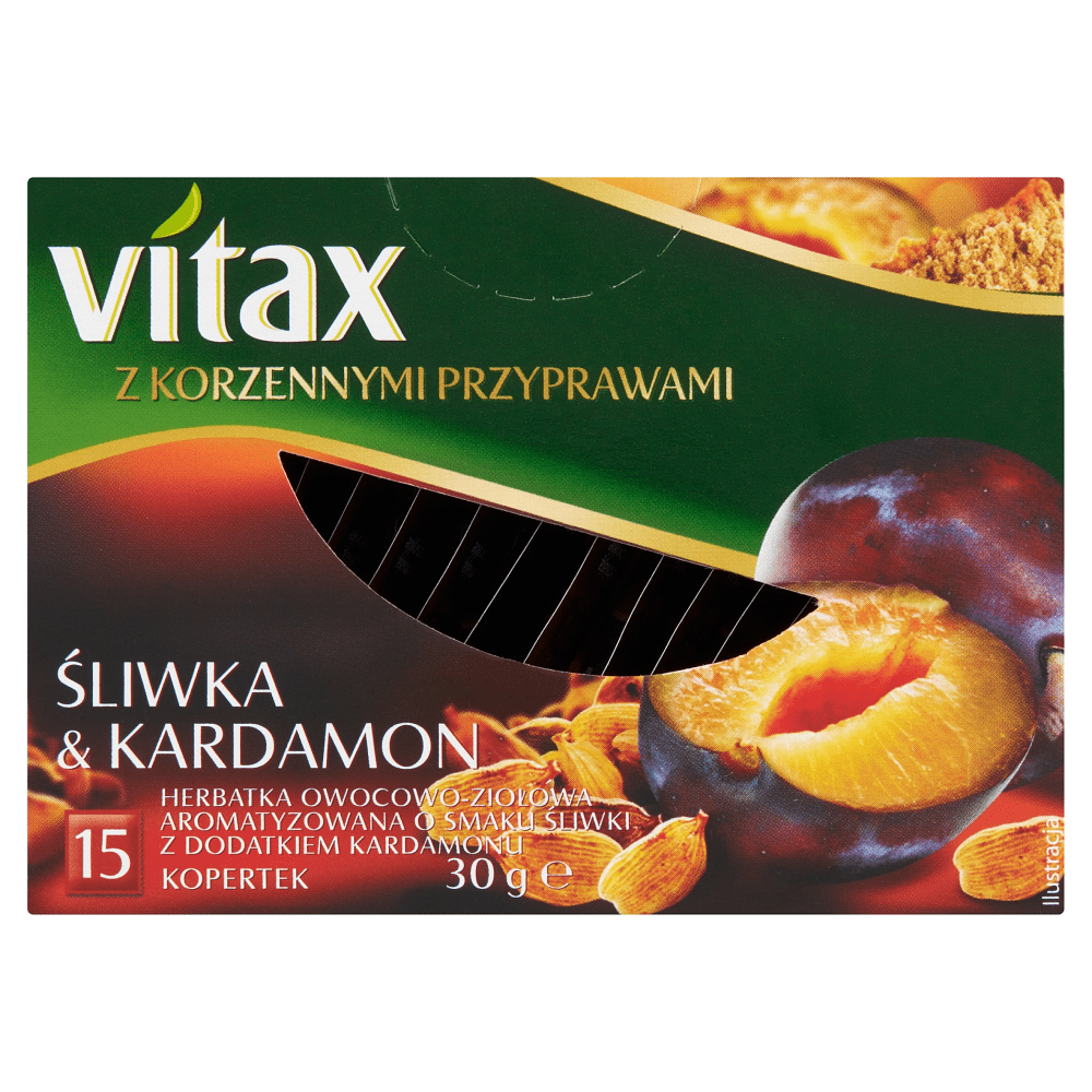 Чай "Vitax", 15 пакетиков x2 г, фруктовый, с вкусом сливы и кардамоном - 2