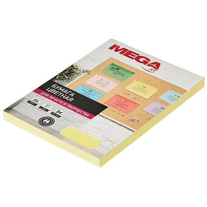 Бумага цветная "Promega jet", A4, 100 листов, 80 г/м2, желтый пастель