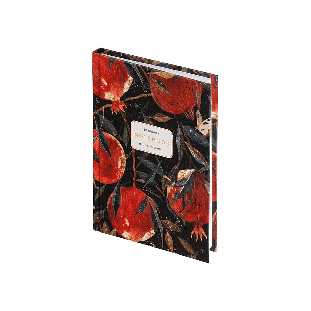 Блокнот "Flora. Гранат", A6, 80 листов, клетка, красный, черный