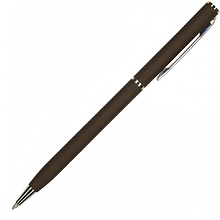 Ручка шариковая автоматическая "Palermo", 0.7 мм, коричневый, серебристый, стерж. синий