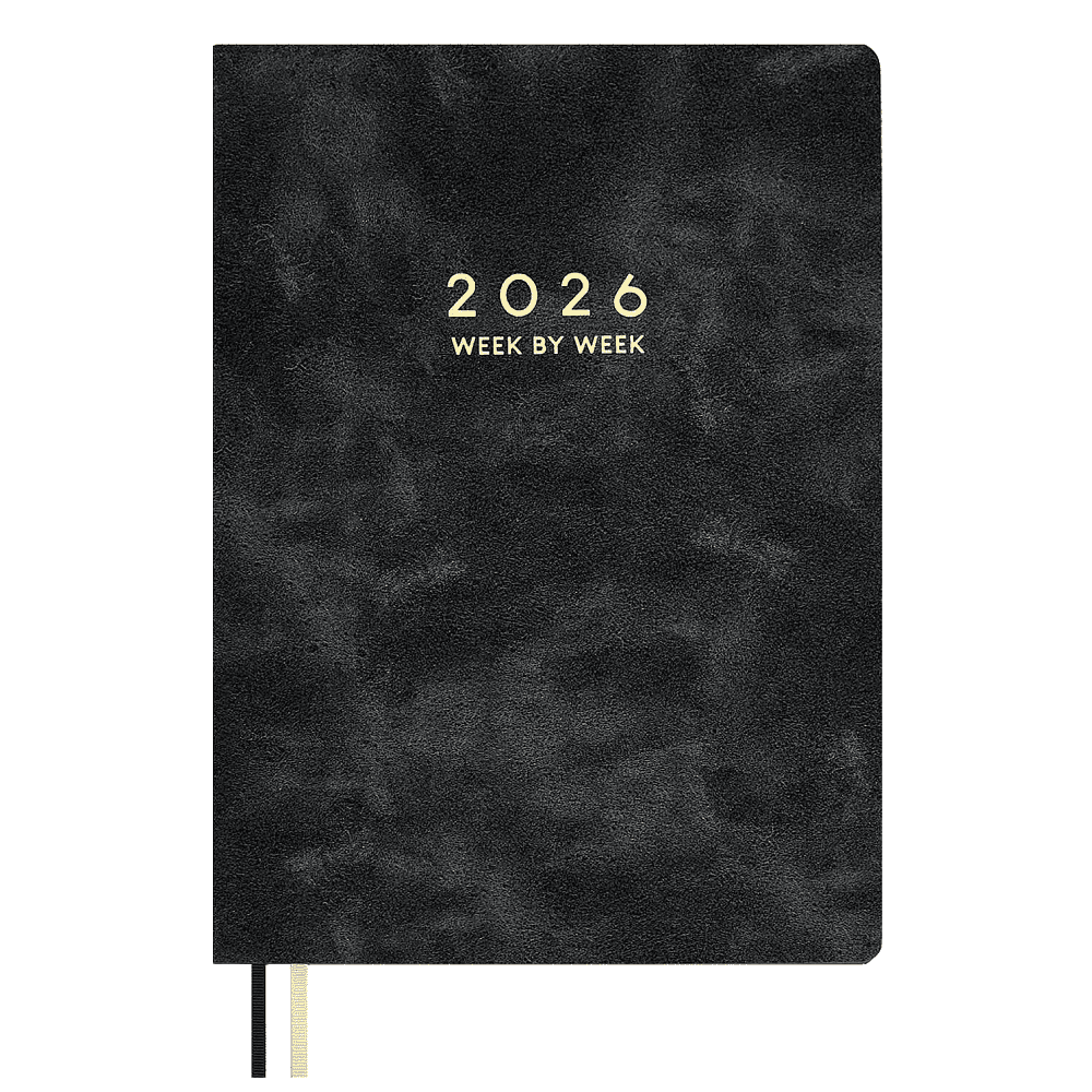 Еженедельник датированный "Тиволи Делавэ черный", А4, 160 страниц, черный, 2026