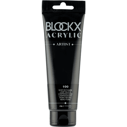 Краски акриловые "Blockx", 100 сажа газовая, 120 мл