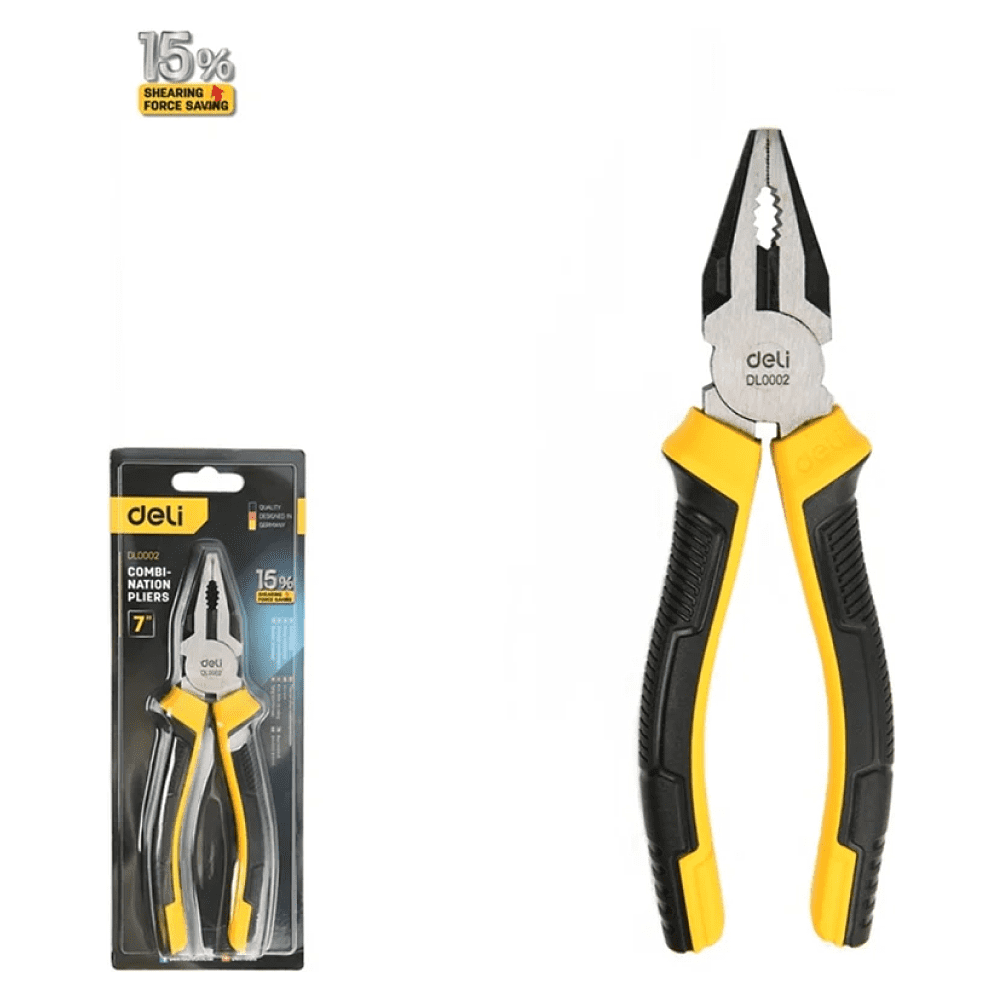 Плоскогубцы Deli YS EDL0002, 180 мм, 2-х компонентные рукоятки - 2