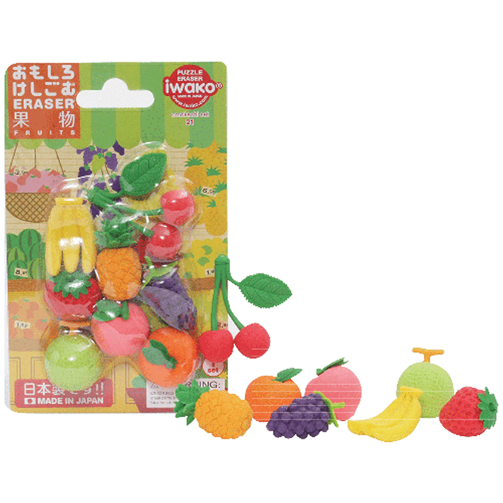 Набор ластиков "IWAKO Fruits", 8 шт, ассорти - 2