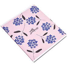 Тетрадь "Simple синие цветы", А5, 48 листов, клетка, розовый