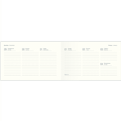 Еженедельник датированный "Monochrome" на 2026 год, А6, 128 страниц, на резинке, черный - 2