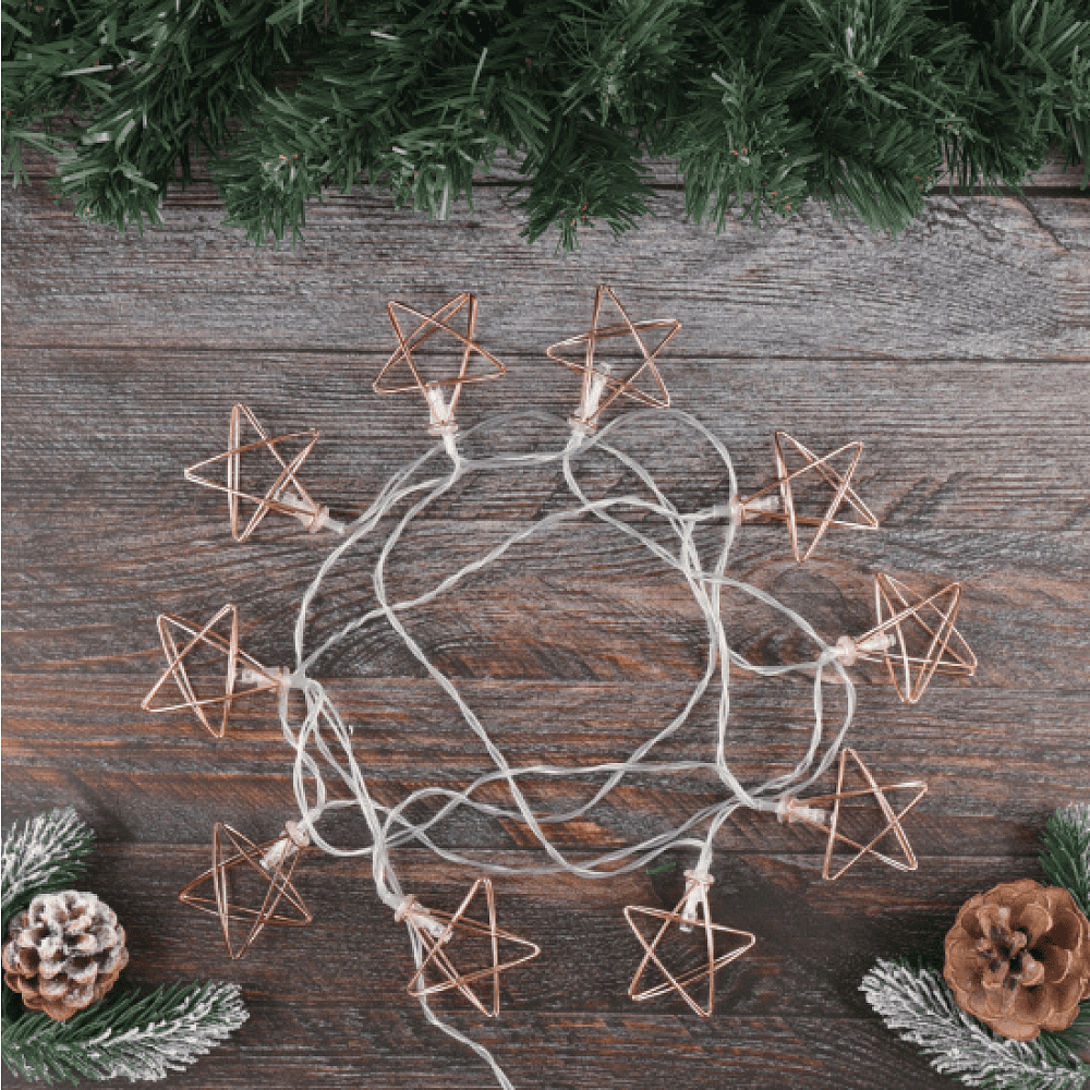 Гирлянда электрическая LED "Нить" с насадками "Звезда", 2,5 м, тепло-белый - 4