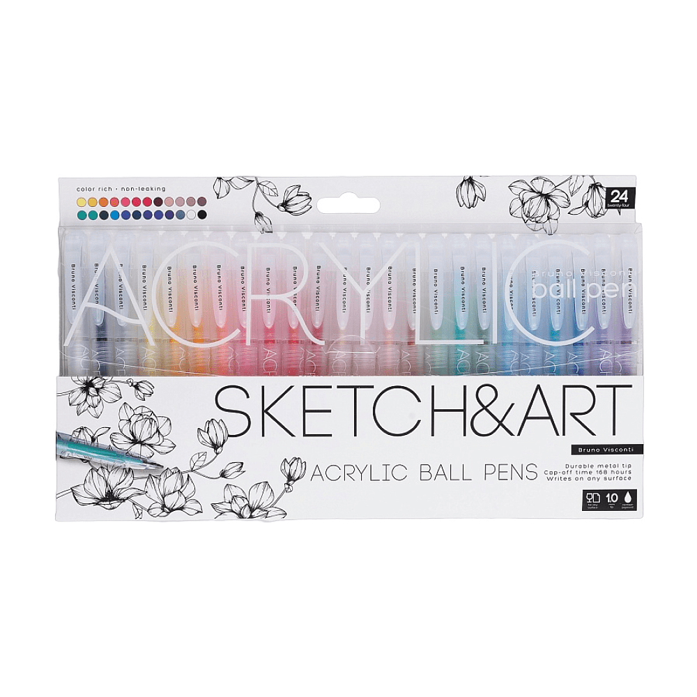 Набор ручек акриловых "Sketch&Art", 1 мм, 24 шт, ассорти