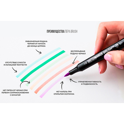 Маркер перманентный двусторонний "Sketchmarker Brush", R55 сахарная вата - 8