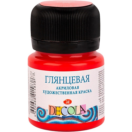 Краска акриловая глянцевая "Декола", 331 красная, 20 мл., банка