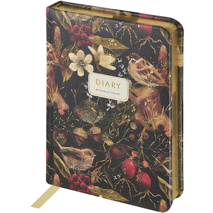 Ежедневник недатированный "Fauna. Воробей", А6, 240 страниц, черный - 2