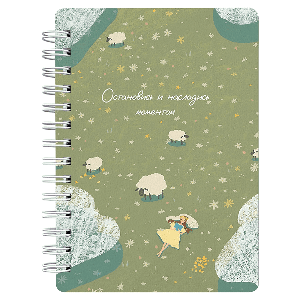 Блокнот "Dreamer. Овечки", А6, 80 листов, в клетку, зеленый