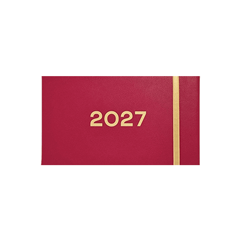 Еженедельник датированный "Цвет" на 2027 год, А6, 128 страницы, линейка, малиновый