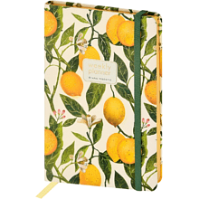 Еженедельник недатированный "Flora. Paradise. Lemons", А5, 144 страниц, линованный, белый, желтый