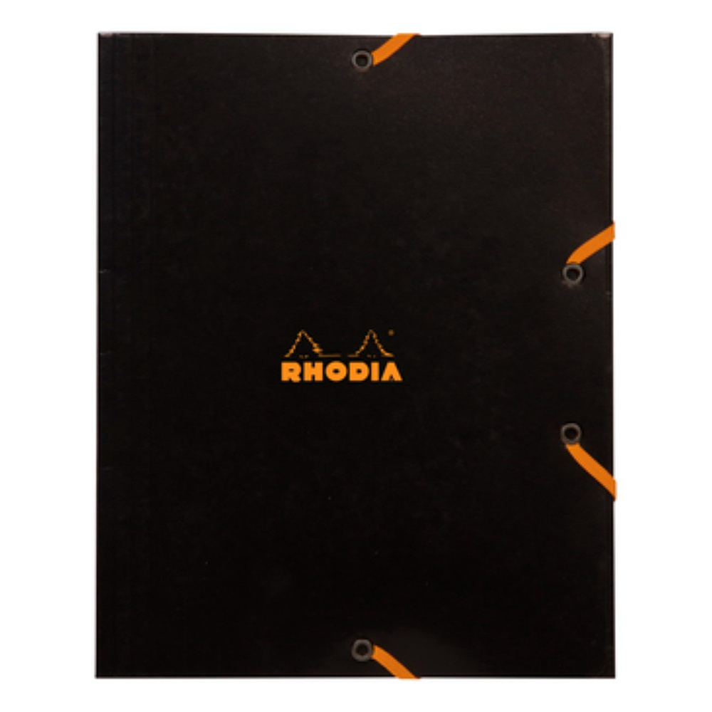 Папка на резинках "Rhodia", A5, 40 мм, картон, черный