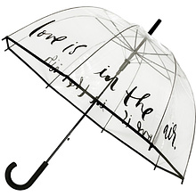 Зонт-трость "Любовь витает в воздухе", 85 см, прозрачный, черный