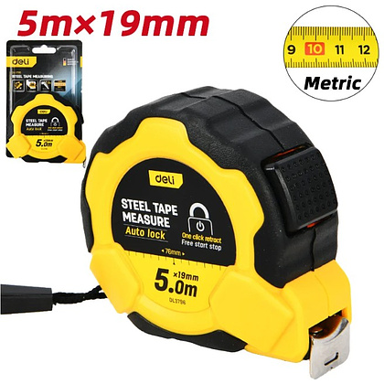 Рулетка Deli YS EDL3798, 5 м х 19 мм, желтый, черный - 2