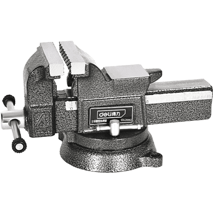 Тиски стальные Deli YS EDL2904Z, поворотные, с наковальней, 6"-150 мм