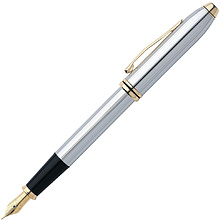 Ручка перьевая "Cross Townsend Medalist", F, серебристый, золотистый, патрон черный