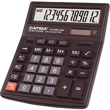 Калькулятор настольный CD-2698-12DM Catiga, 12-разрядный, пластик, черный,  -30%