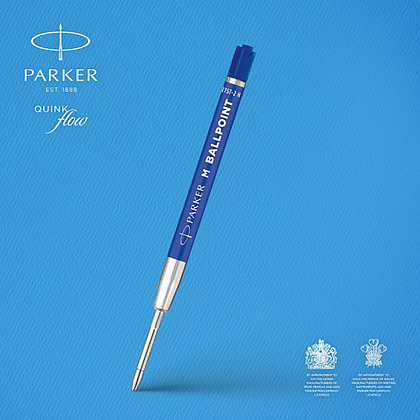 Стержень шариковый "Parker CW216654", M (средний), 1 мм, 2 шт., синий  - 3