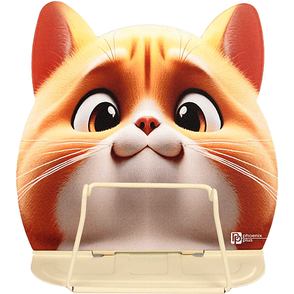 Подставка для книг "Кот", металл, бежевый, оранжевый - 2