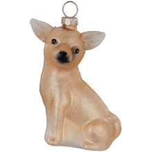 Украшение елочное "Чихуахуа", 8 см, стекло, коричневый