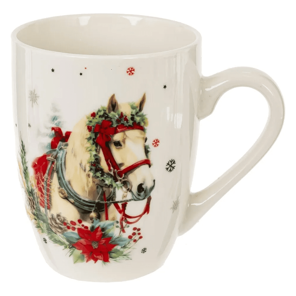 Кружка фарфоровая "Лошадь", 350 мл., разноцветный