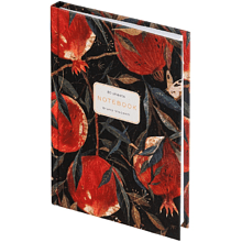 Блокнот "Flora. Гранат", A6, 80 листов, клетка, красный, черный