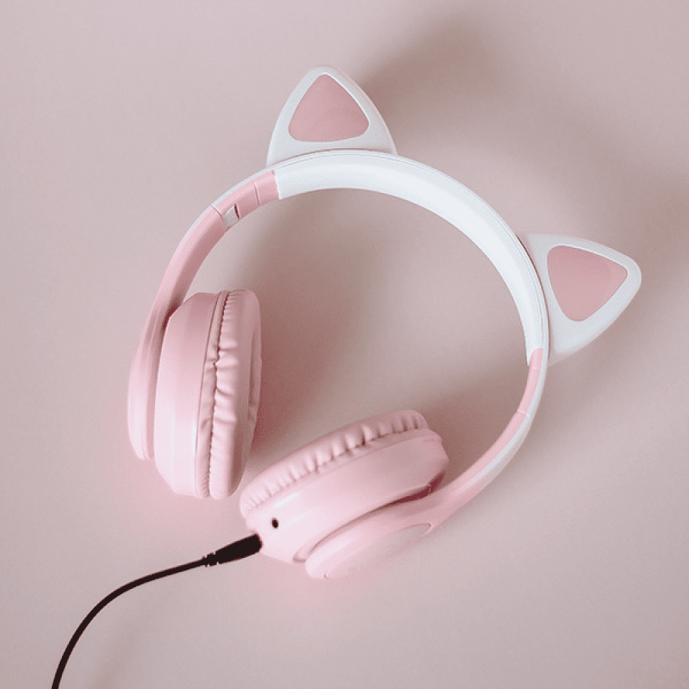 Наушники  беспроводные Miru "CAT EP-W10", Bluetooth, розовый  - 6