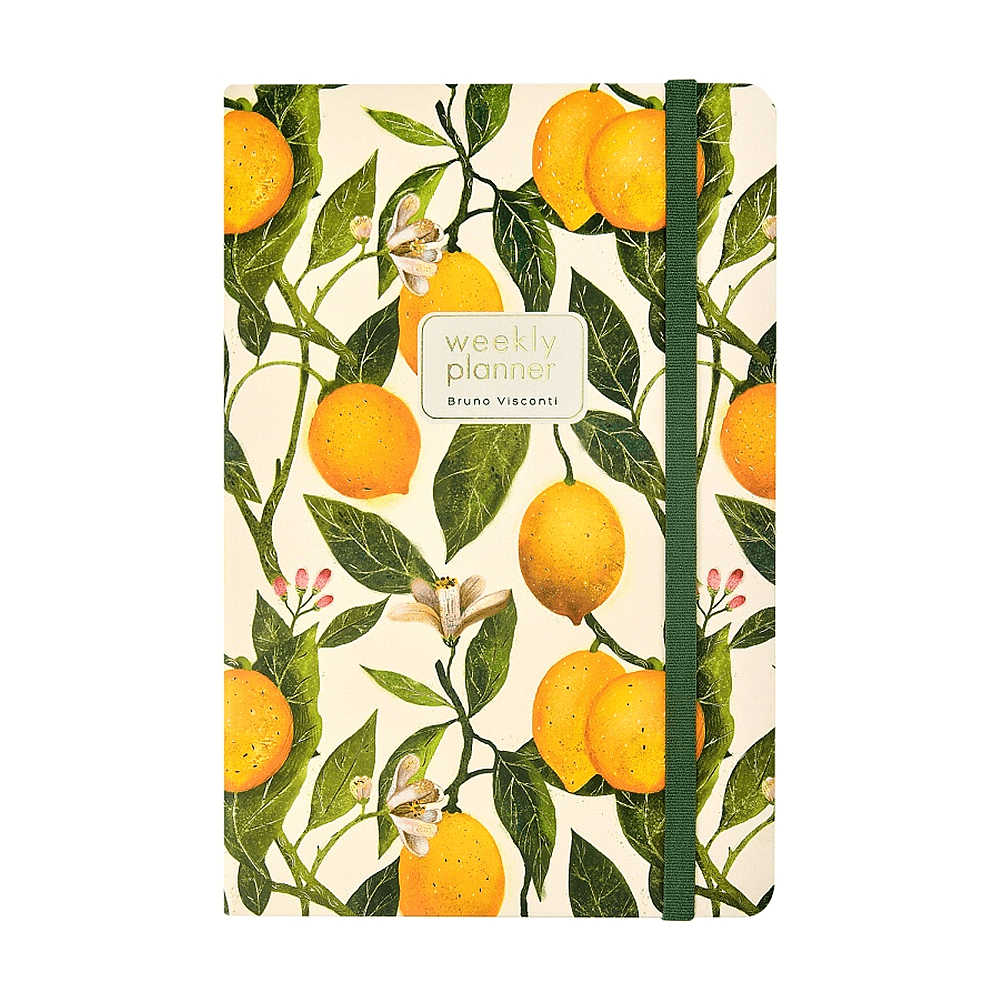 Еженедельник недатированный "Flora. Paradise. Lemons", А5, 144 страниц, линованный, белый, желтый - 2