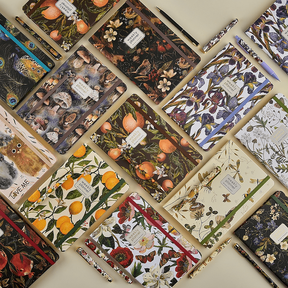 Еженедельник недатированный "Flora. Гранат", А5, 144 страниц, линованный, черный, красный - 6