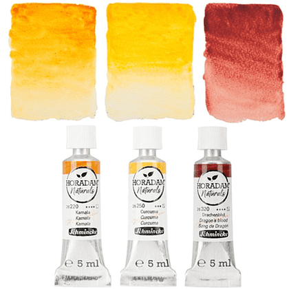 Краски акварельные "Schmincke. Horadam Naturals. Fire", набор 3 цвета, 5 мл, тубы