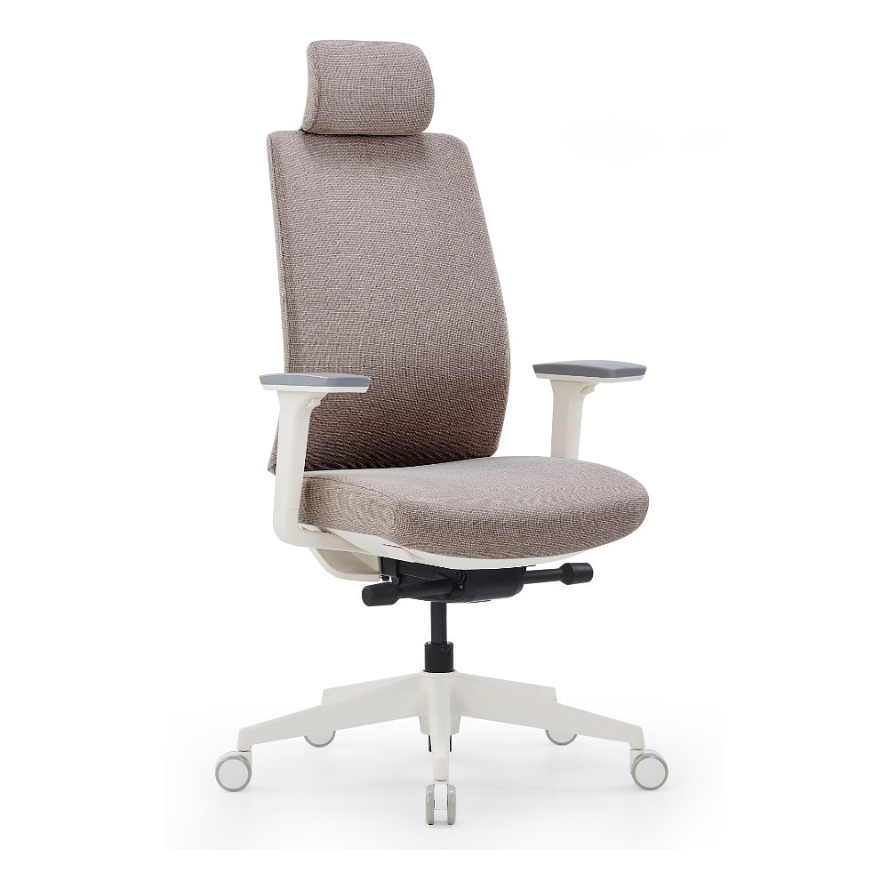 Кресло компьютерное SitZone CH-K55A-BS, ткань, бежевый, пластик, корпус белый