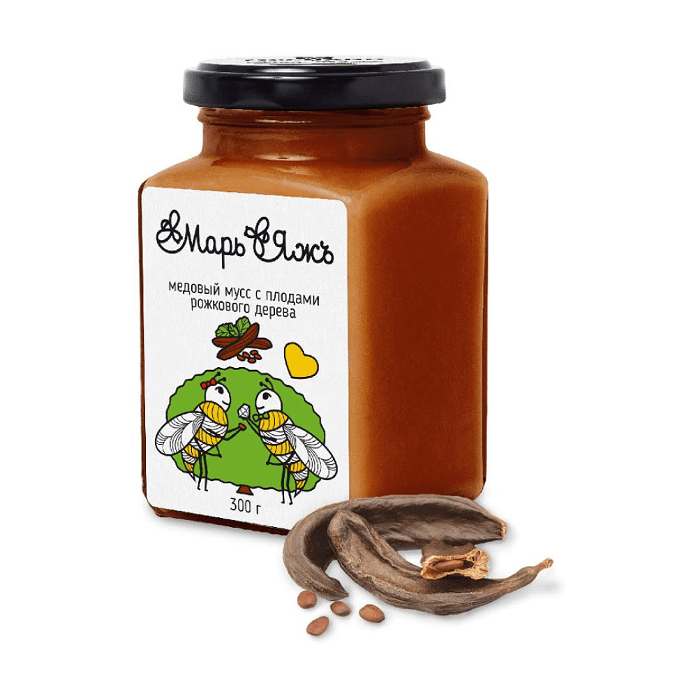 Медовый мусс "МарьЯжъ" с плодами рожкового дерева, 300 гр