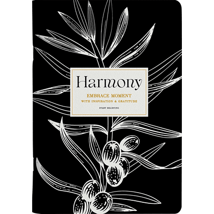 Тетрадь "Harmony ветка на черном", A5, 40 листов, клетка, скоба сбоку, черный