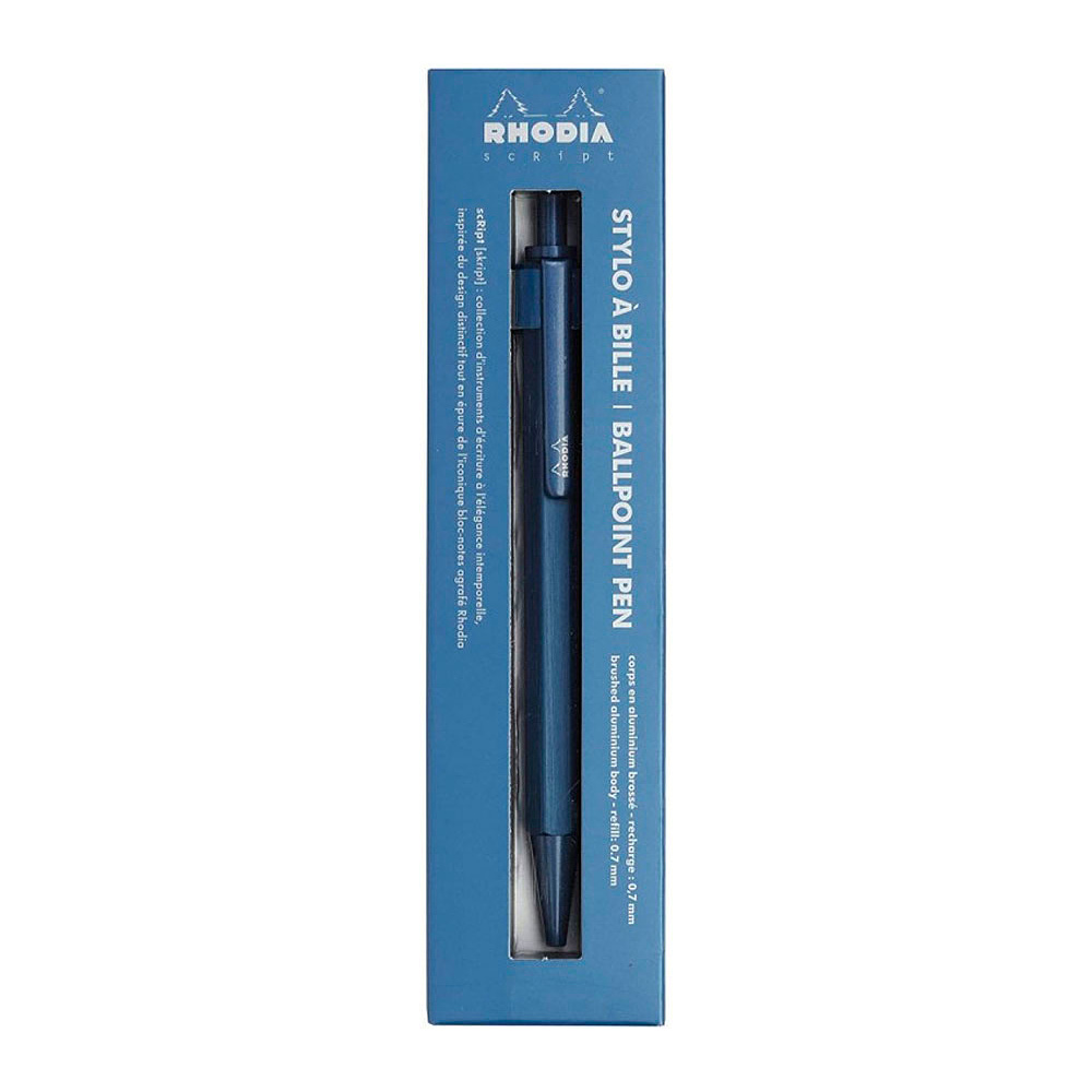Ручка шариковая автоматическая "scRipt", 0.7 мм, темно-синий, стерж. черный - 3