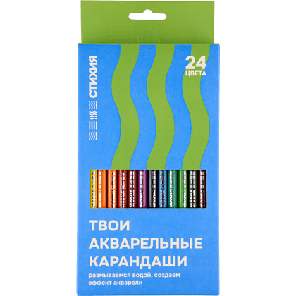 Набор акварельных карандашей "Стихия", 24 цвета