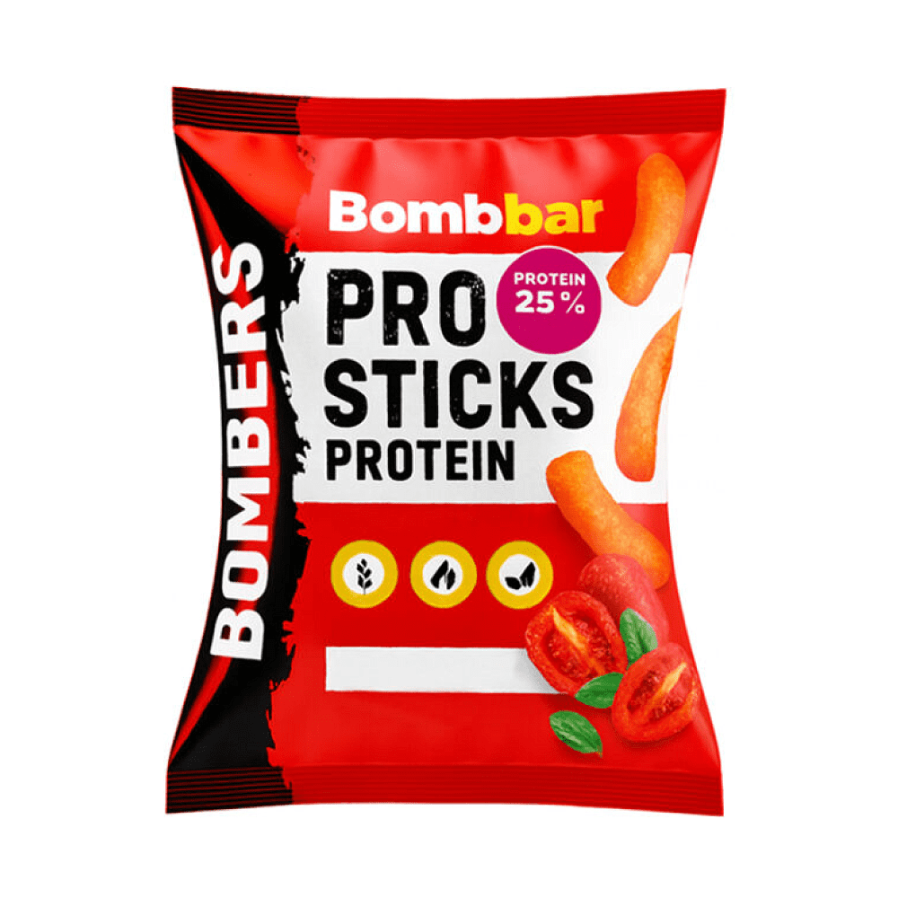 Палочки кукурузные "BOMBBAR" протеиновые со вкусом вяленых томатов, 60 г