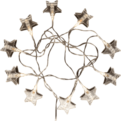 Гирлянда электрическая LED "Нить" с насадками "Прищепка Звезда", 2 м, тепло-белый