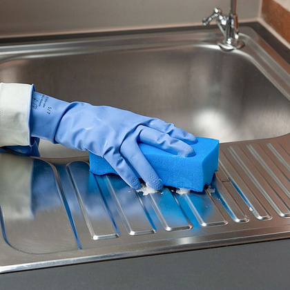 Губка хозяйственная для уборки помещений HQ Profiline, 14х6,3х4,5 см, 1 шт/упак, синий - 10