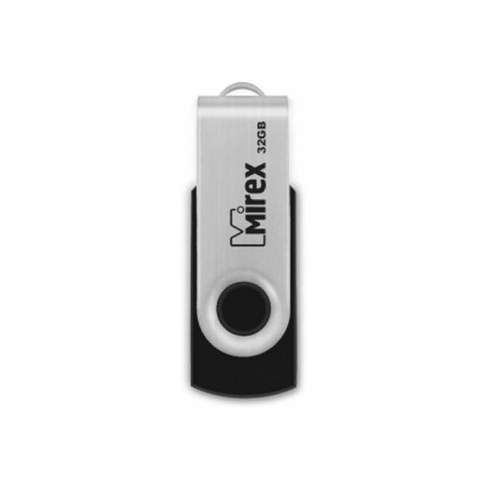 USB Flash накопитель 2.0 32 Gb SWIVEL BLACK, пластик, металл, Mirex