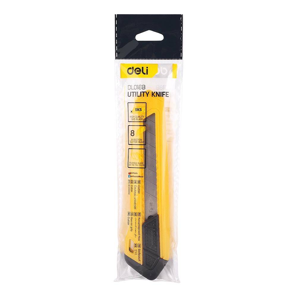 Нож строительный Deli YS EDL018B, 18 мм, универсальный - 3