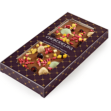 Шоколад молочный с украшением "Манго, Фундук, Лайм", 80 гр