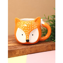 Кружка керамическая "Cute fox", 370 мл, оранжевый