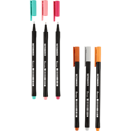 Ручка капиллярная "Sketchmarker Artist fine pen Mid", 6 шт - 15