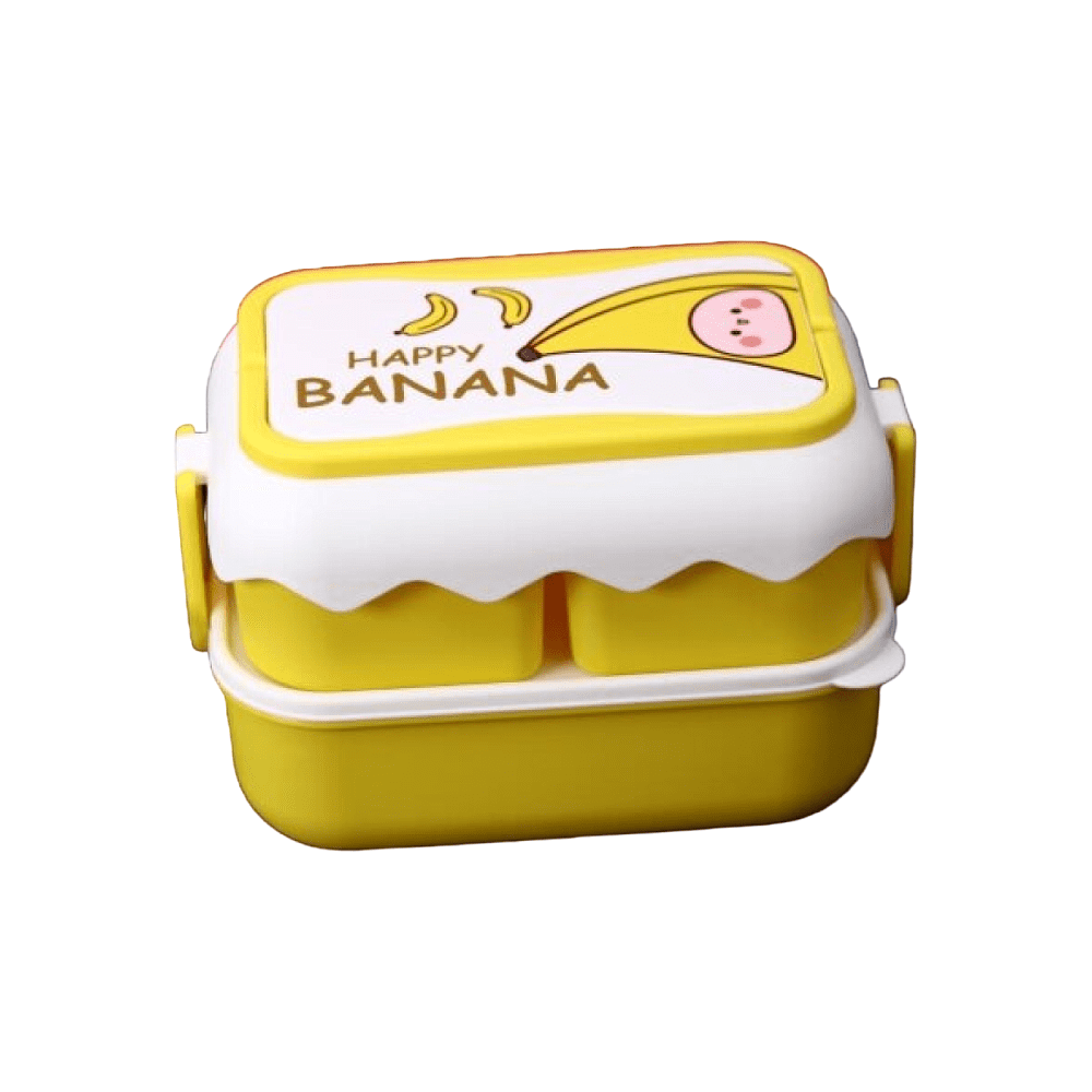 Контейнер для еды "Happy banana", пластик, желтый