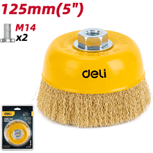 Щетка для УШМ Deli YS EDH-GSS125-E1, чашечная, проволочная, 125 мм