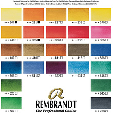 Набор красок акварельных "Rembrandt", 24 цвета, кюветы
