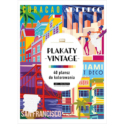 Раскраска по номерам на польском языке "Plakaty vintage. 40 plansz do kolorowania"